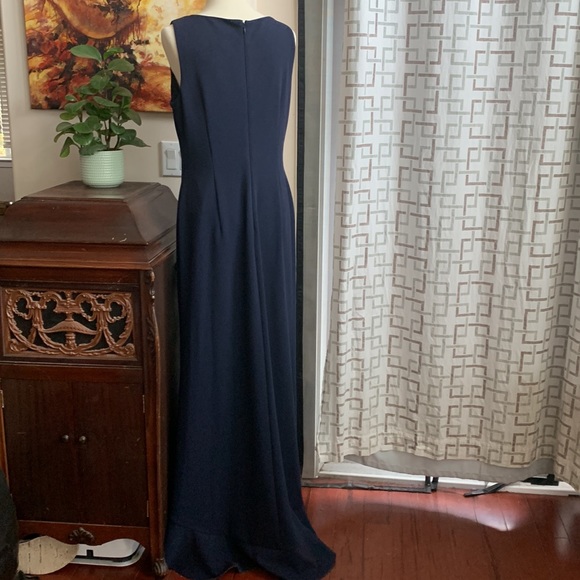 🎉Host Pick🎉 Gorgeous Calvin Klein Sleeveless Twilight Blue High Low Dress EUC - Picture 9 of 17